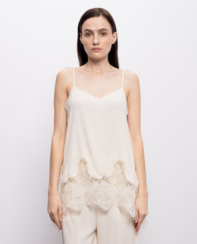 Fabiana Filippi Ivory silk lace top TPD276F744M158
