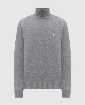 Sporty & Rich Gray wool sweater with monogram embroidery WS08262302GY04