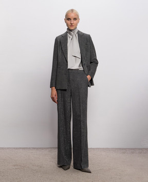 Peserico Gray corduroy pants with lurex A04067D05219