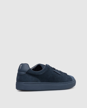 Trussardi Blue suede sneakers with logo patch N029S101007NMNS01L50