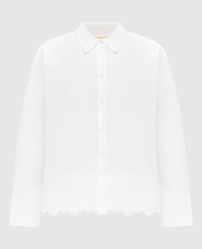 Momoni White TALAVERA shirt with broderie embroidery MOSH04220MO
