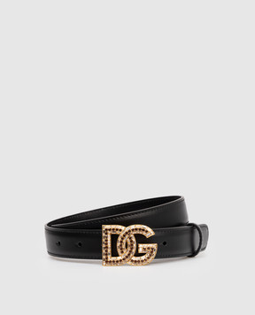 Dolce&Gabbana Black leather belt with logo BE1682AW576