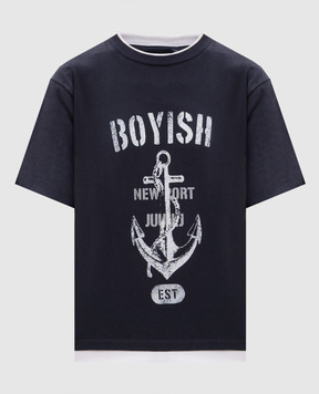 Juun.j Blue printed T-shirt JW6442W52R