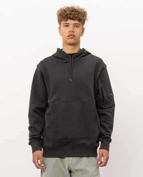 C.P. Company Grey hoodie with logo patch MSS714A005086W