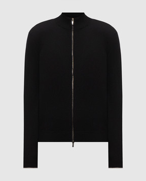 Peserico Black wool and cashmere cardigan R59532F129V470