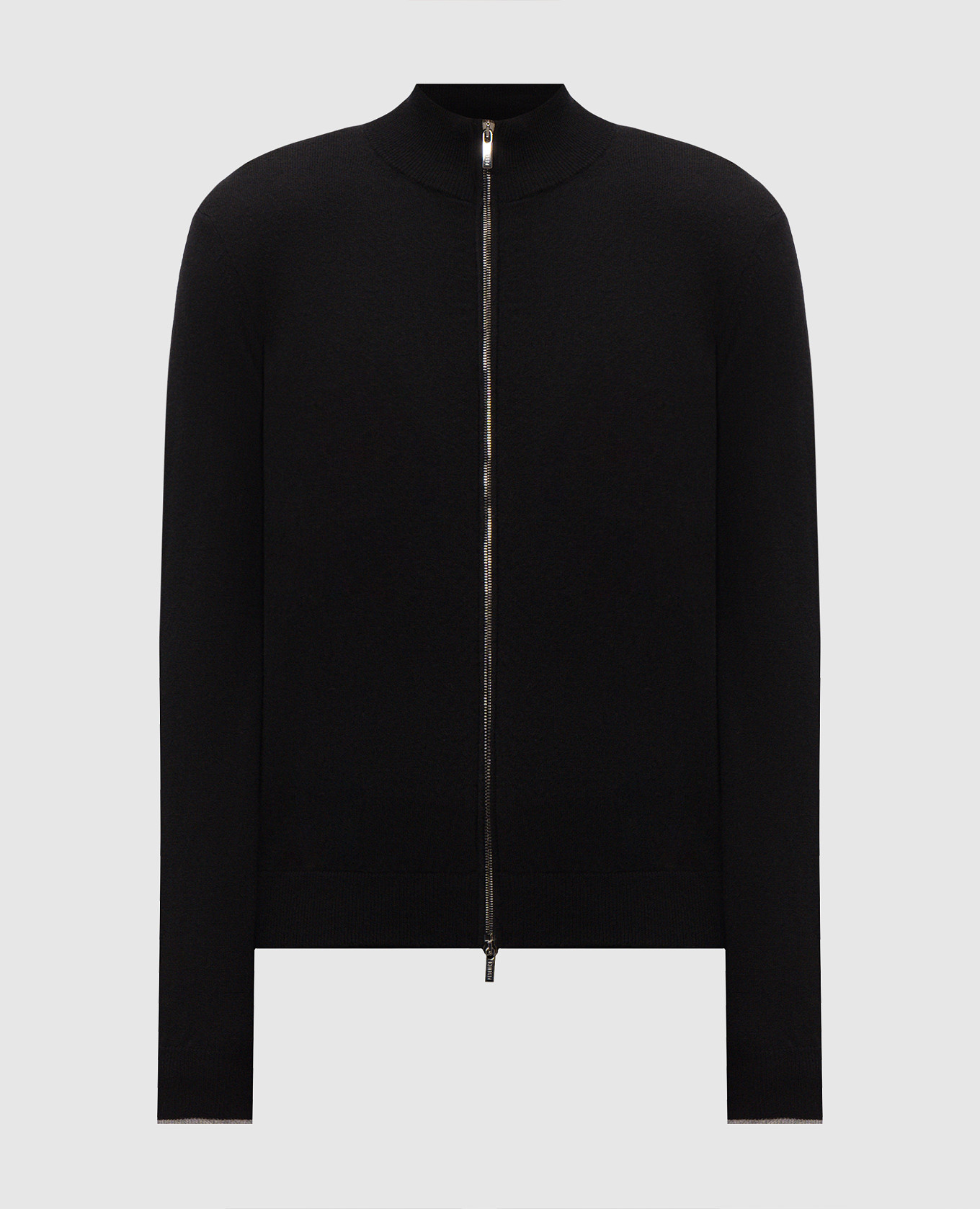 Black wool and cashmere cardigan