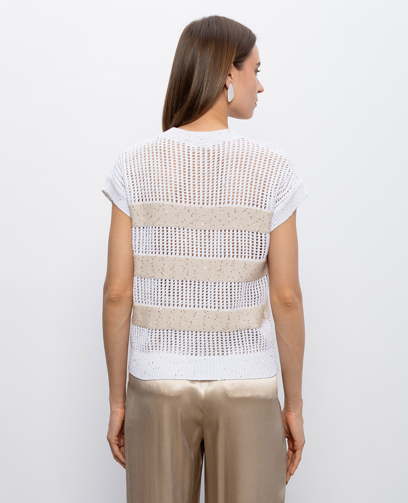 

White striped knitted top Peserico