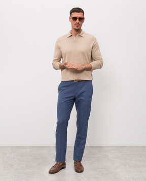 Stefano Ricci Blue wool, silk and linen pants M1T610002BWKL07U
