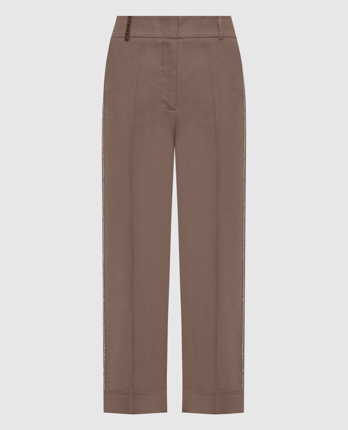 Brown pants with brand patch
