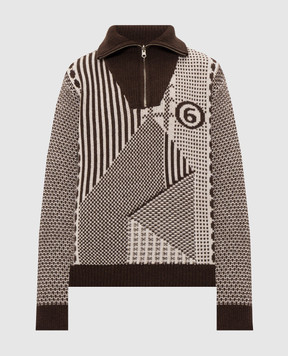 Maison Margiela MM6 Brown wool sweater SH2GL0015M13354