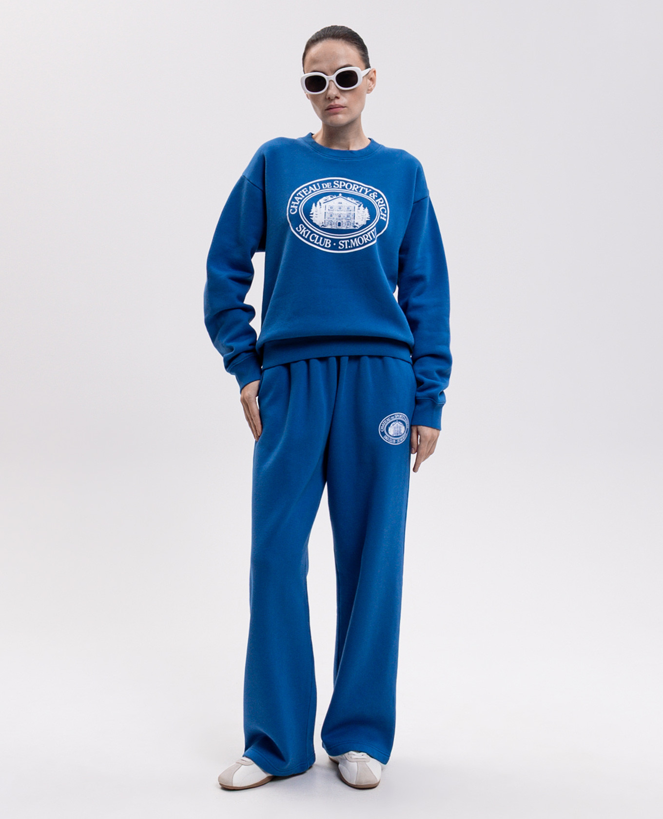 Blue sweatshirt with print Sporty & Rich 2