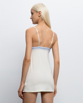 Palm Angels Ivory nightgown with logo pattern PLA1UWPC01SI