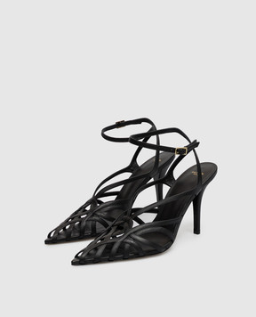 Balmain Black leather slingbacks HN0UA300LVIT