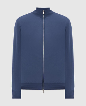 Brunello Cucinelli Blue wool and cashmere cardigan M2400106