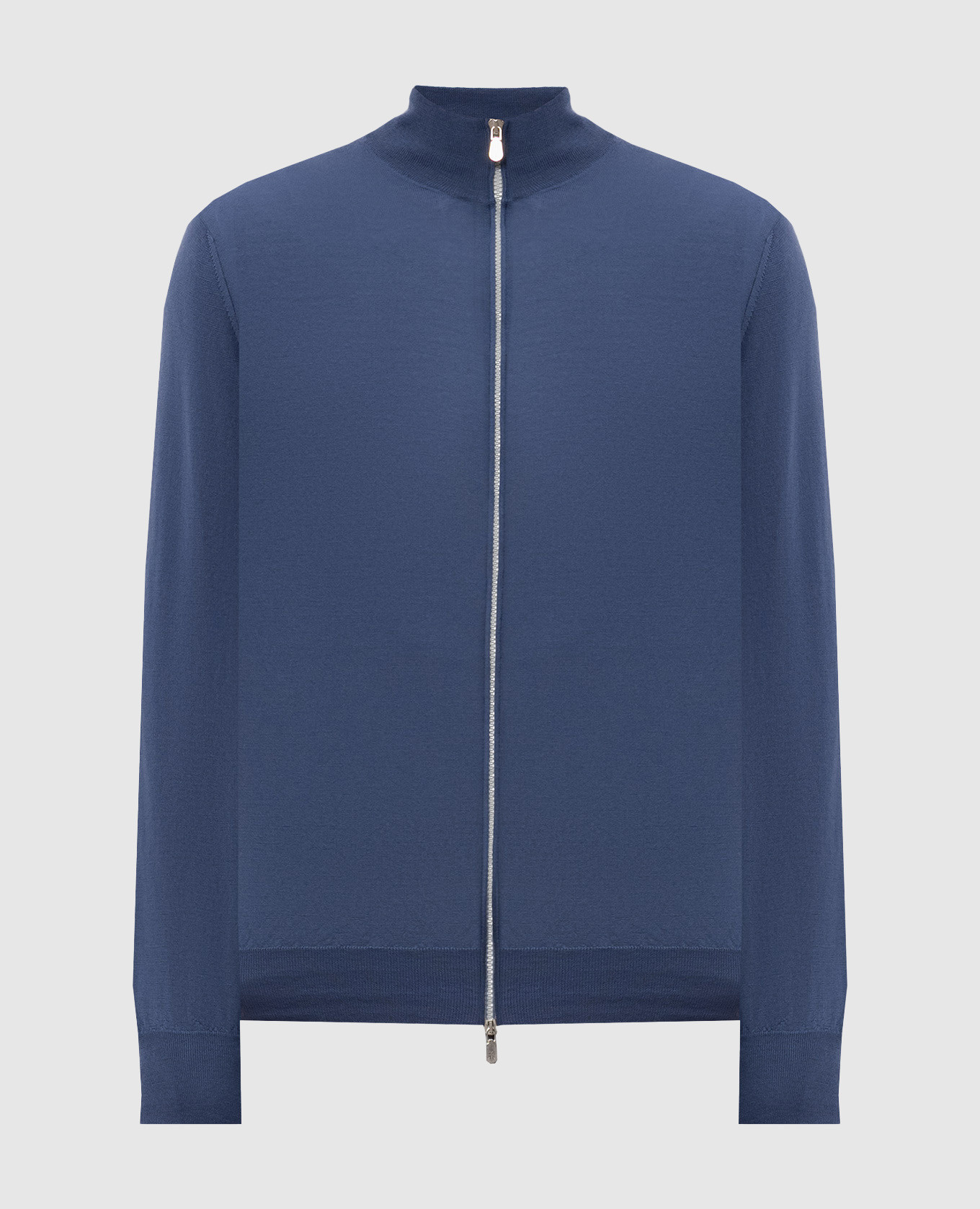 Blue wool and cashmere cardigan