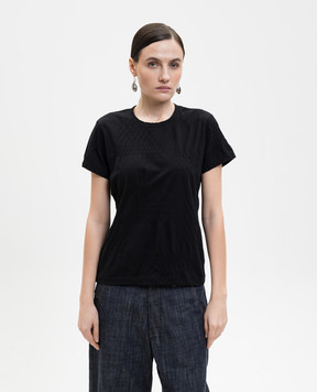 Y`S Yamamoto Black Smocking JQ T-shirt YQT13674