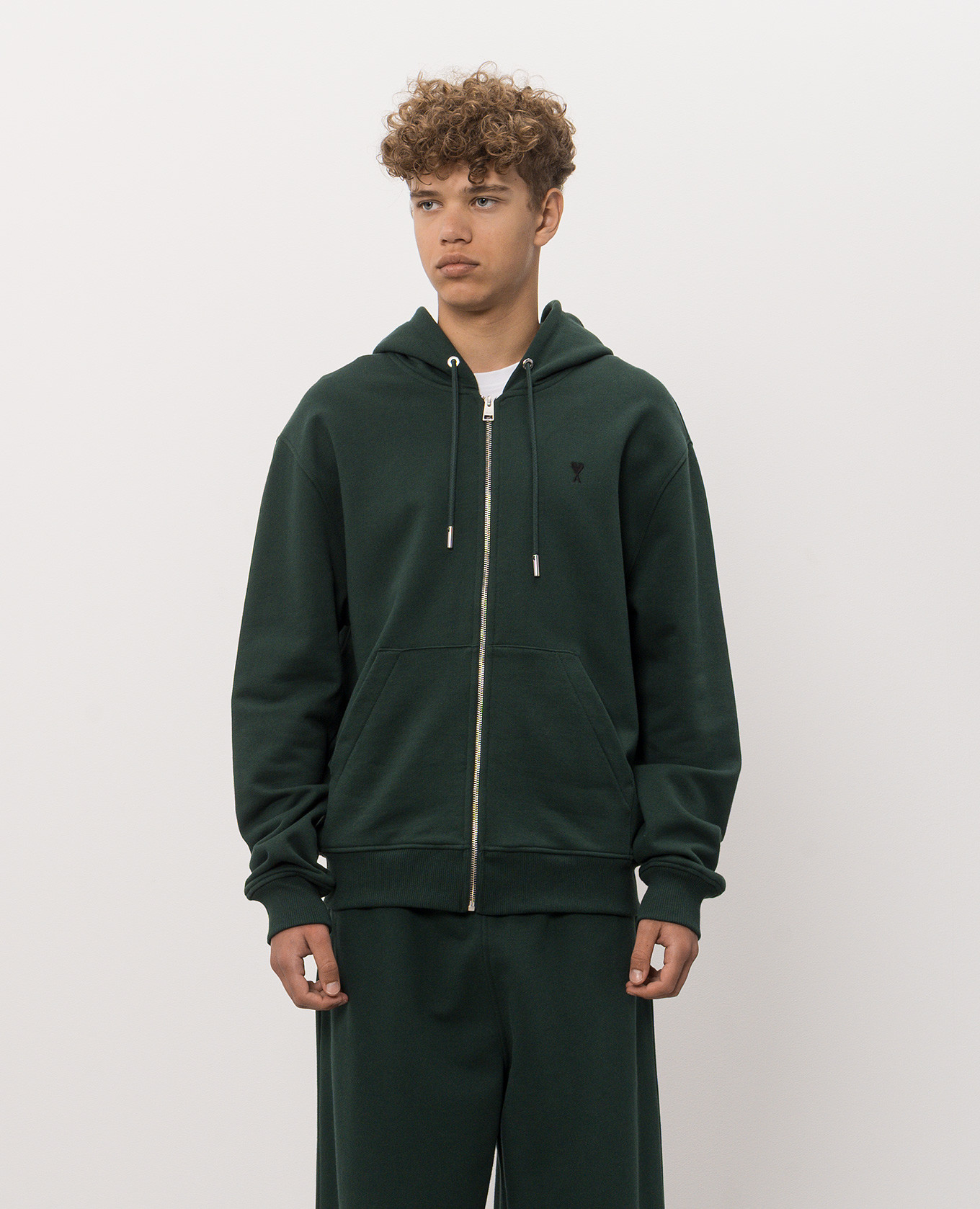Green sports jacket with embroidery Ami Paris 3