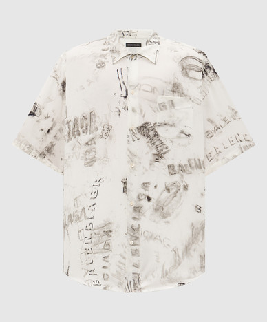 Ivory shirt with logo print
