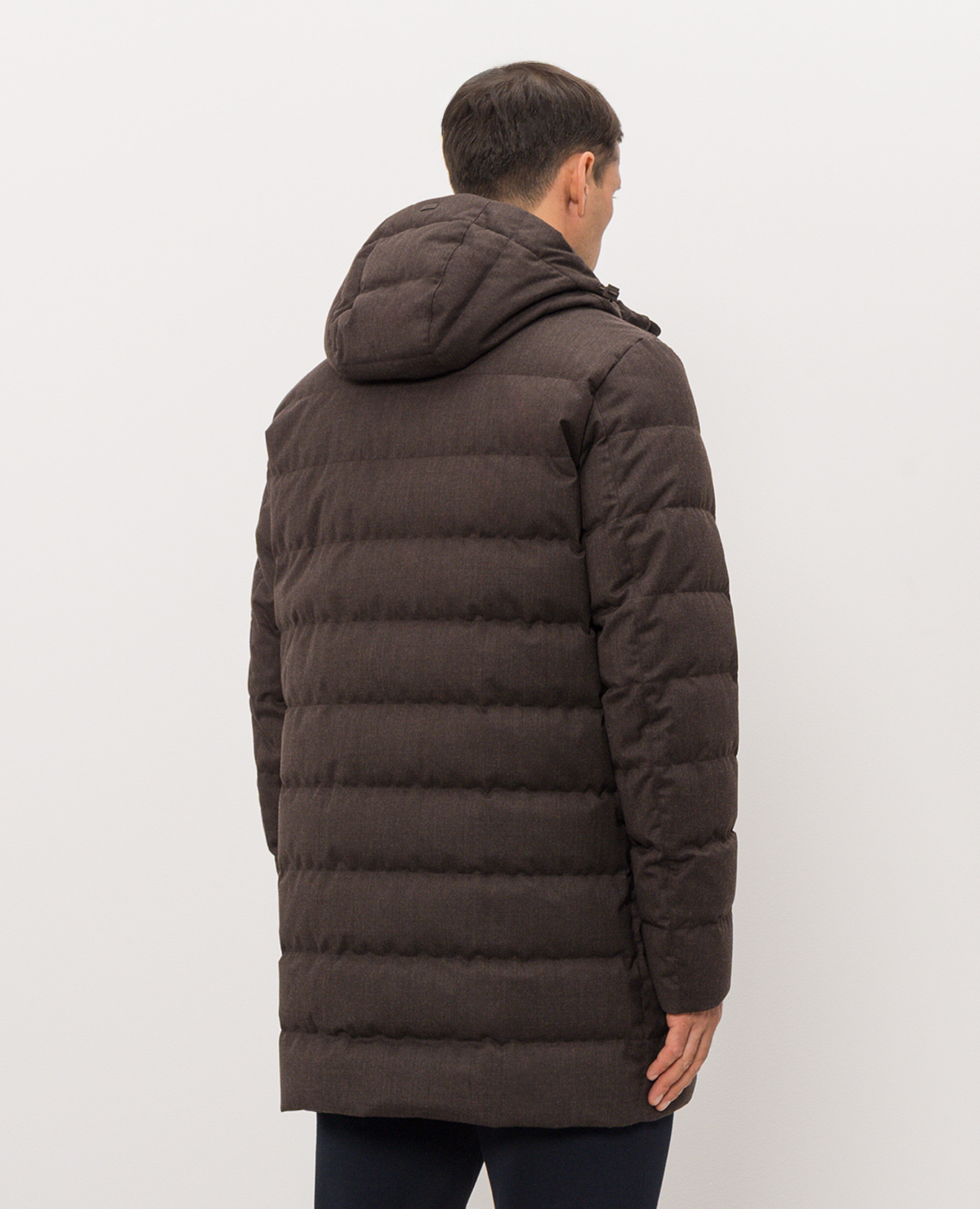 Brown down jacket with wool Herno 4