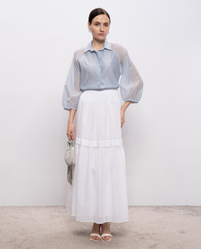 Peserico Blue blouse with silk S0645708372