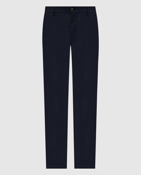 Peserico Blue pants with logo patch R5472503654