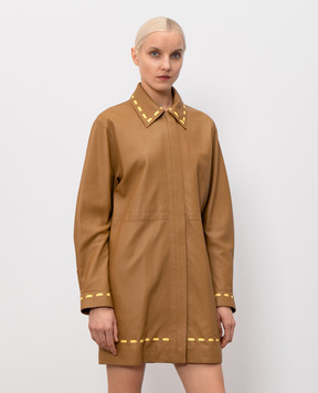 Fendi Selleria brown deerskin coat FPS916AW9Y