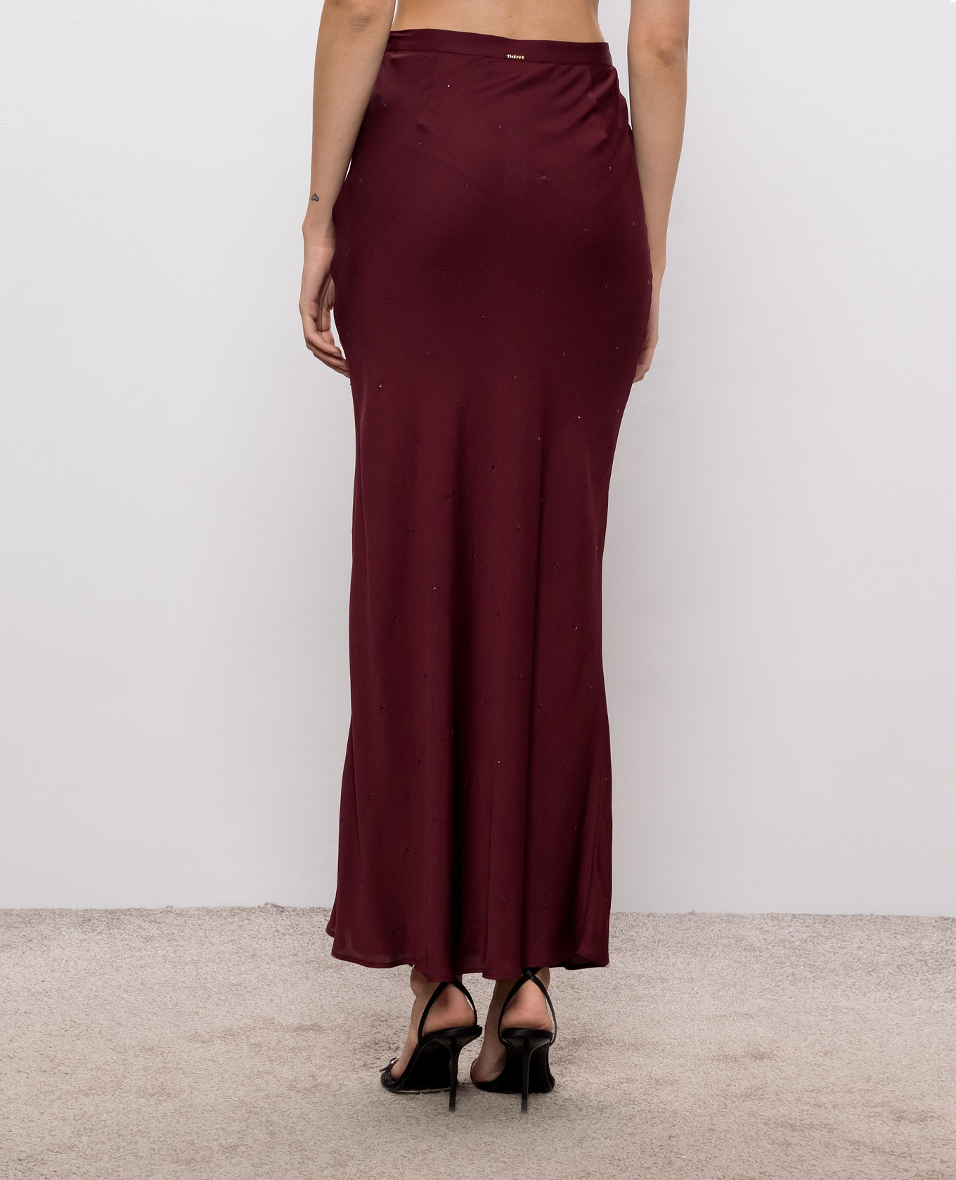 Burgundy skirt with crystals Twinset 4