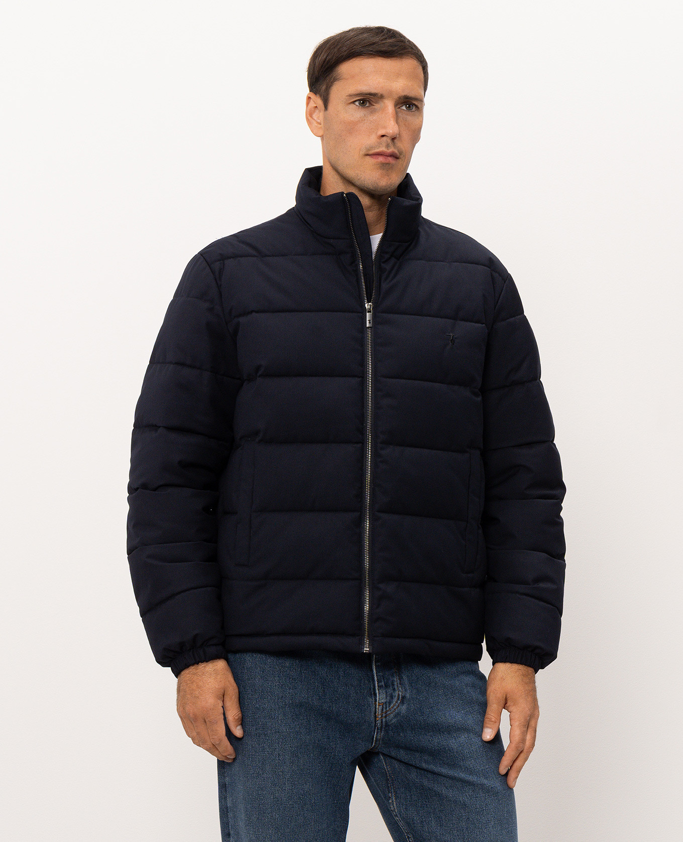 Blue jacket with embroidered emblem Trussardi 3