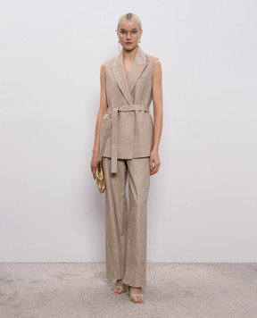 Peserico Brown pants with lurex A0463300591