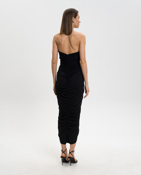 Alexander Wang Black midi dress with drapery 1CC1266893