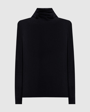 Peserico Navy blue wool and cashmere turtleneck A99979F14K09470