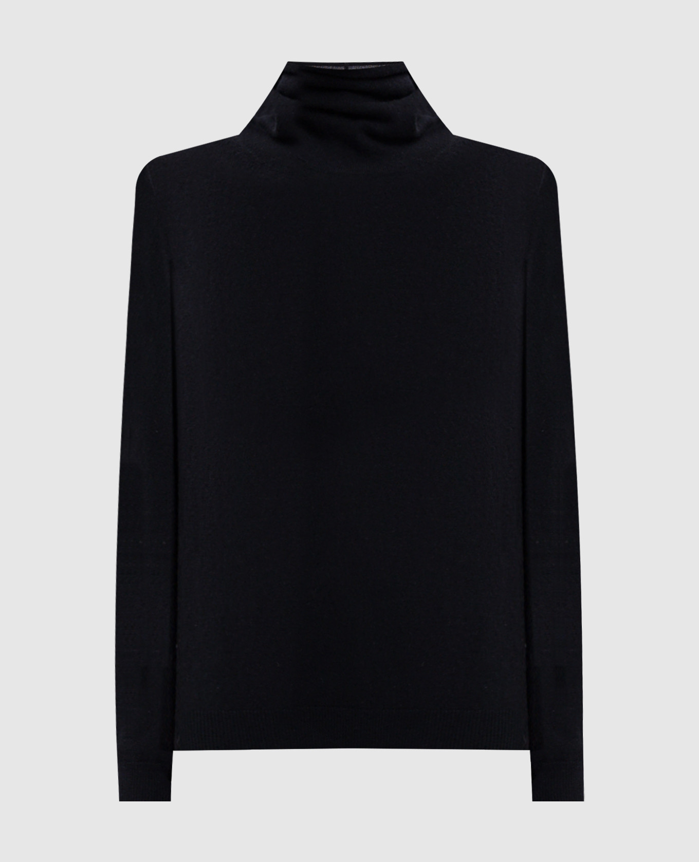 Navy blue wool and cashmere turtleneck
