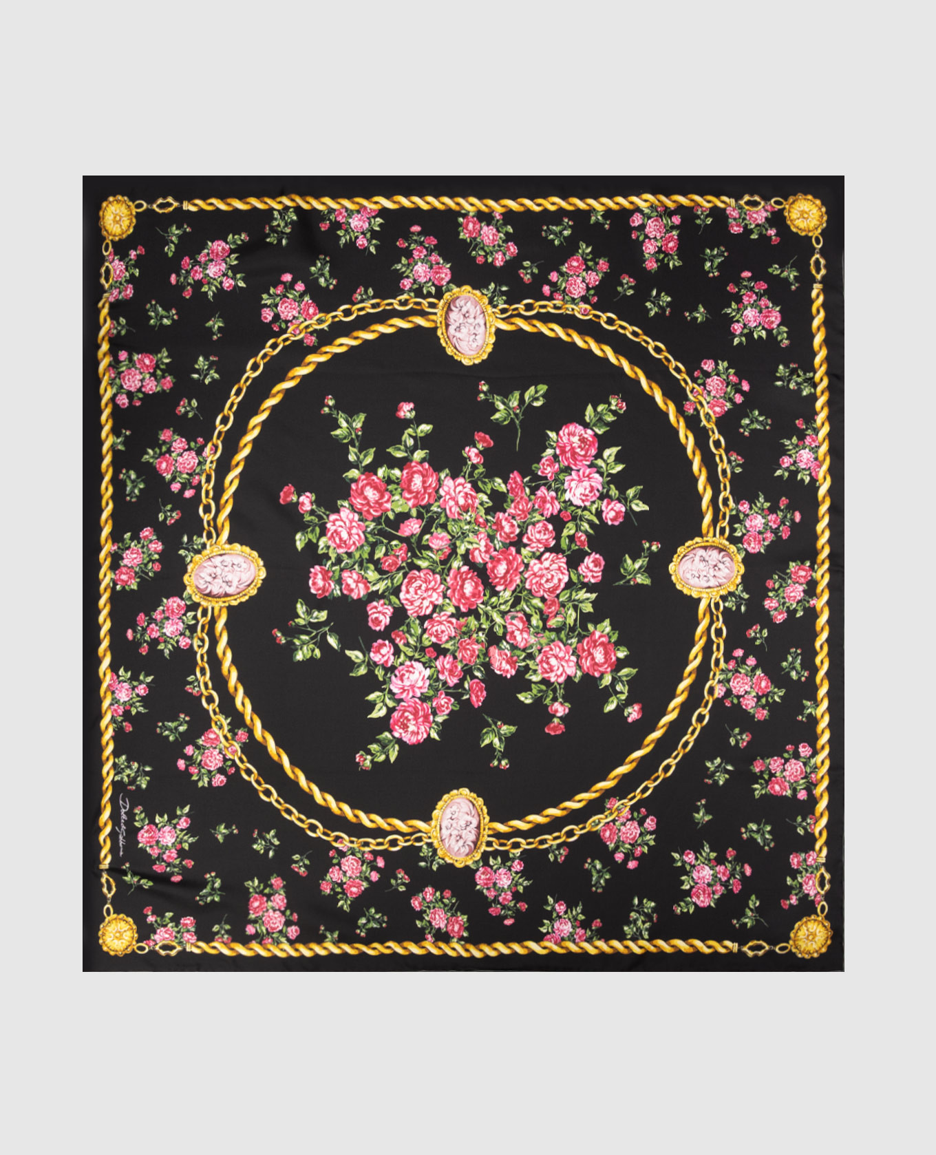 

Black printed silk scarf Dolce&Gabbana