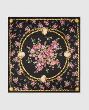 Dolce&Gabbana Black printed silk scarf FN090RGDDLM