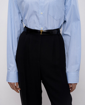 Ami Paris Black glossy belt with emblem UBL209AL0139