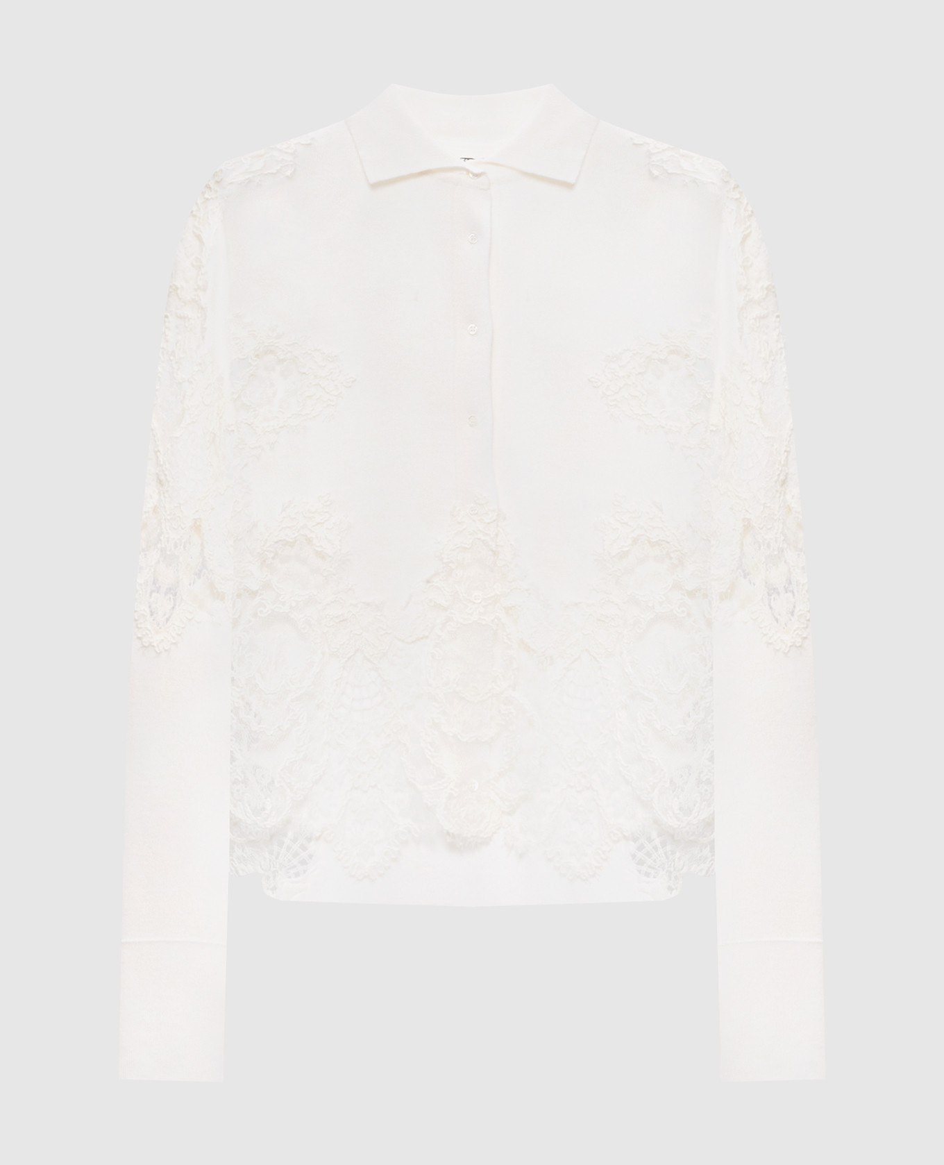 

White merino wool cardigan with lace Ermanno Scervino