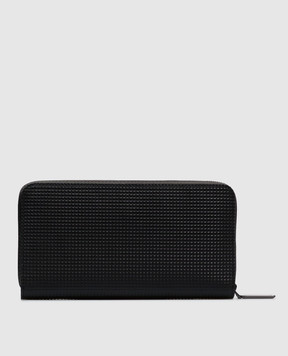 Stefano Ricci Black leather wallet with textured emblem PP440GUVHI1