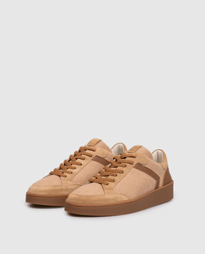 Canali Nuvola brown combination sneakers RC01358491229