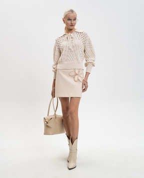 Twinset Beige openwork sweater 261TP3492