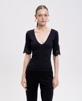 Twinset Black top with lace 252TT2170