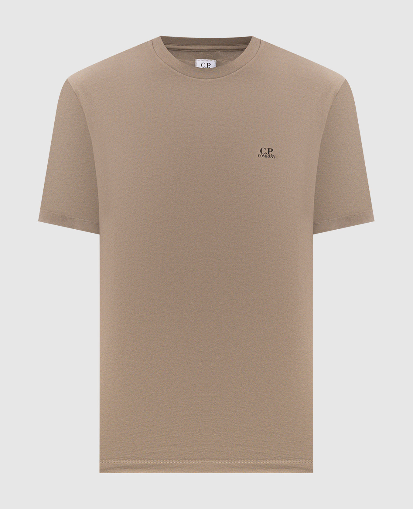 Khaki T-shirt with branded print