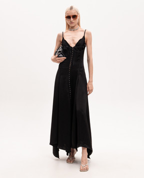Alexander McQueen Black maxi dress with lace 863779QEAHZ