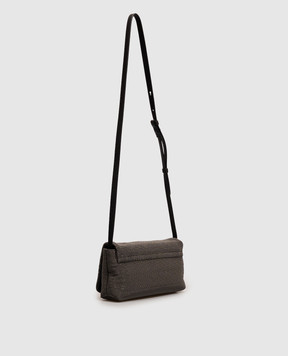 Brunello Cucinelli Silver Flap Precious cross-body bag with monil chain MBMON2611