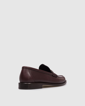 Brunello Cucinelli Burgundy leather loafers MZUBALF747