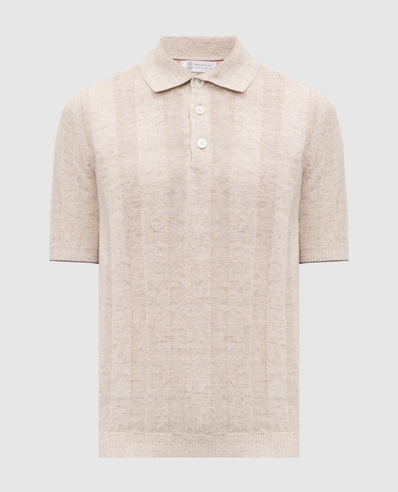 Beige polo with linen