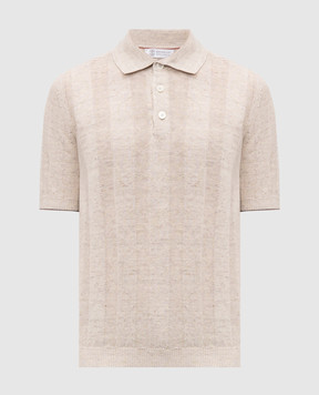 Brunello Cucinelli Beige polo with linen M2L707815
