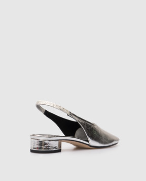 Aeyde Dua silver leather slingbacks FLGLVR25RO150SS25920