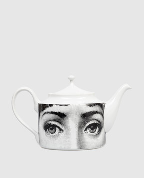 Fornasetti White porcelain teapot Tema e Variazioni P22X445