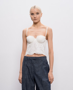 Twinset White top with lace 261AP2300