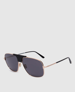 Tom Ford Tex gold sunglasses with logo FT1096